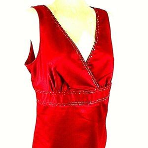 New York & Co Womens 12 Red Embroidered Sequins